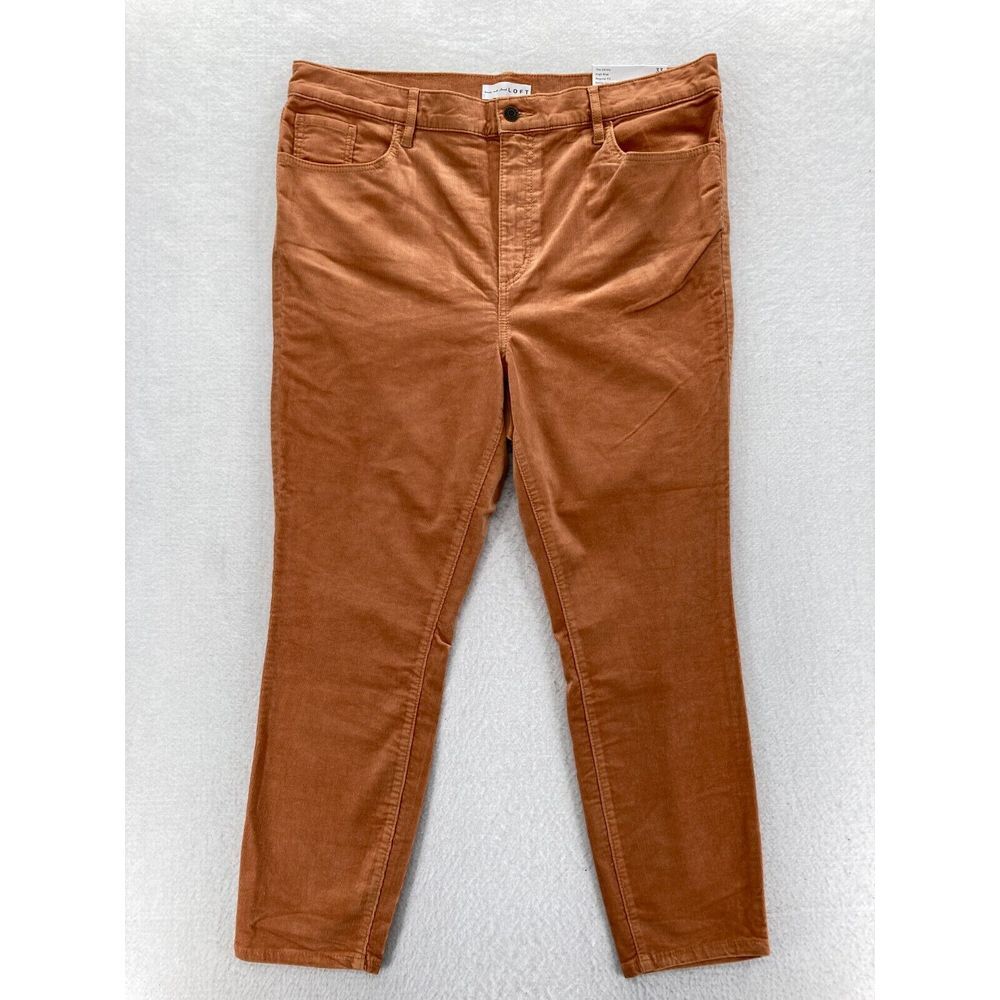 LOFT Women's 33 Brown Soft Corduroy  Stretch Fabric Skinny Leg Pants High Rise